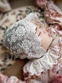 Newborn Baby Plain Color Lace Photography Hat