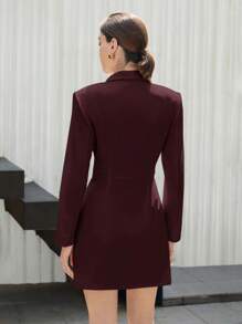 BizChic Women's Autumn Lapel Wrap Dress, Casual Urban Commute Minimalist Fashion Basic Business Casual Outfit, Office Lady Formal Concert Dignified Dress