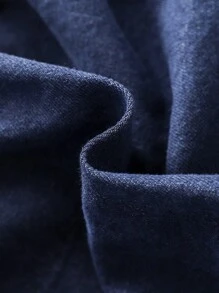 SHEIN 年轻女孩时尚牛仔拼布印花褶皱下摆度假二合一连衣裙 - 彩色 - 查看 3