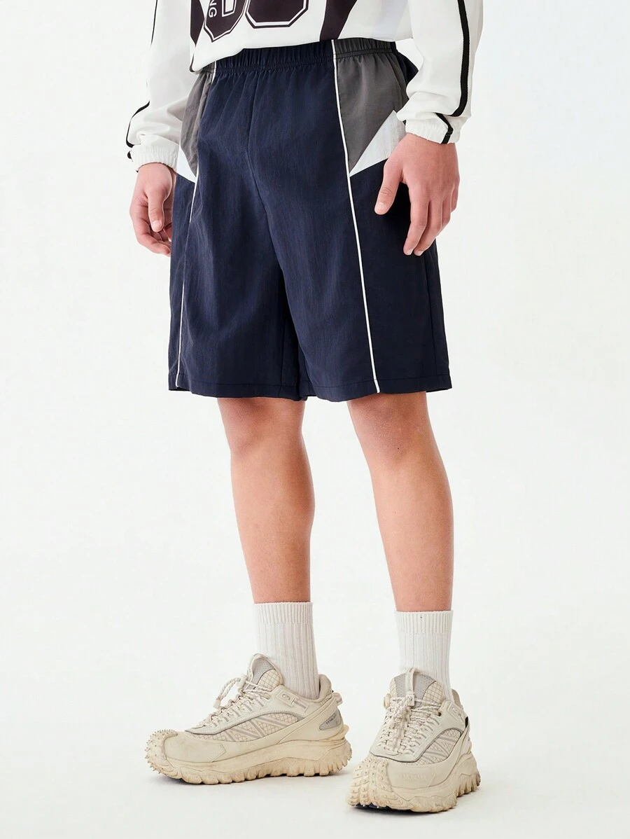 SHEIN Y2K年轻男童个性休闲运动短裤，复古运动风短裤显腿长超舒适 - 彩色 - 查看 1