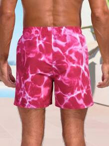 Manfinity Men's Casual Minimalist Swimwear, For Daily Use - Hot Pink - View 2
