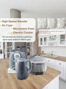 10 pièces Housses de protection jetables transparentes de 45/65/100 cm pour appareils ménagers avec bande élastique. Protecteurs de meubles anti-poussière épaissis. Convient aux petits appareils électroménagers tels que fours, autocuiseurs, blenders, grille-pain, friteuses à air, autocuiseurs électriques. Convient pour l'école, le bureau, la maison, les déplacements, les sacs, le stockage