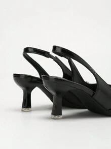 CUCCOO BIZCHIC Women's High Heel Pumps, Lolita Style Solid Pink Color Bowknot 3D Floral Pointed Toe Mule Slingback Shoes, Suitable For All Seasons Spring Summer Shoe