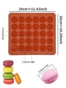 不粘硅胶马卡龙烘焙糕点垫糕点硅胶烘焙蛋糕饼干模具和烘焙配件工具 - 巧克力棕 - 查看 6