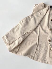 Solflare Plus Size Casual Minimalist Solid Color Suit Vest For Summer In Fall/Winter - Khaki - View 6