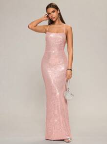 Glamine Vestido casual largo de mujer, simple y de moda para el uso diario - Rosa - Ver 1