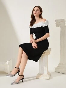 CUCCOO CHICEST 女士仿珍珠和水钻装饰黑色透明带尖头高跟凉鞋，性感优雅的圣诞节闭趾穆勒鞋