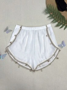 Swim Vcay 三件套泳衣罩衫白色透明夏季派对波西米亚风度假休闲海滩成人女士泳裤 - 白色 - 查看 6