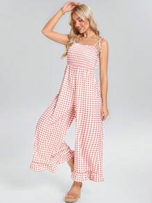 SHEIN LUNE Festival Western Wear Women Women's Loose Strap Jumpsuits, Casual For Spring And Summer - Multicolor - View 3