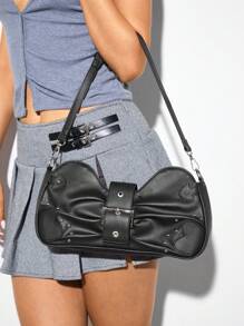 SHEIN BAE Women's Casual Simple Fashion Shoulder Bag For Daily Use - Black - View 3