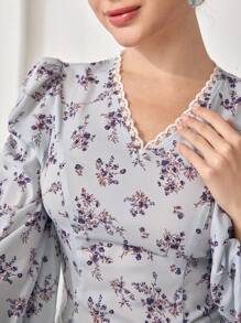 Veilorie 朴素休闲印花图案女式阿拉伯风格连衣裙，女式超长连衣裙 - 彩色 - 查看 4