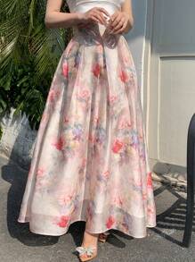 DAZY Women's Textured Floral Printed Skirt, Suitable For Spring/Summer Dates Vacation Outfits Women Easter - Pink - View 8