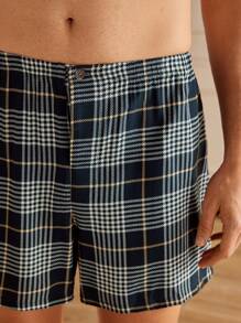 EverLounge Men's Plaid Loose Casual Shorts Pajama Bottom - Green - View 5