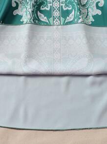 SHEIN Gaun Gaya Retro Istana Resor Warna Hijau Tua Elegan dan Mewah untuk Anak Perempuan Remaja - Hijau - View 5