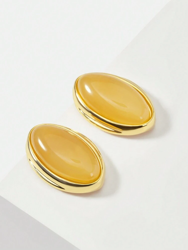 PENDIENTES CON DISEÑO DE OJO DE CABALLO DE RESINA DE MODA