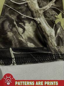 SHEIN EZwear 休闲简约秋季裸枝印花针织女式紧身裤，适合秋冬季