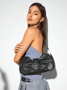 SHEIN BAE Women's Casual Simple Fashion Shoulder Bag For Daily Use - Black - View 4