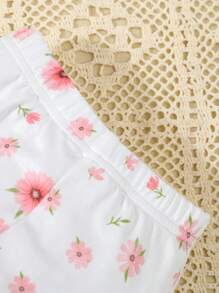 6pcs Baby/Baby Girl Snug Fit Elegant Ditsy Floral & Striped Short Sleeve Jumpsuit & Pants Pajamas Set - Multicolor - View 3