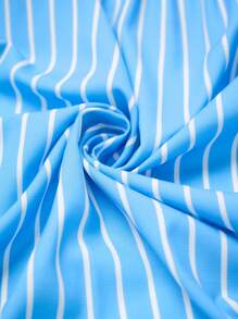 SHEIN Clasi Damen 2024 Neuer Modischer gestreifter Jumpsuit (zufällig Muster) - Blau - Übersicht 6