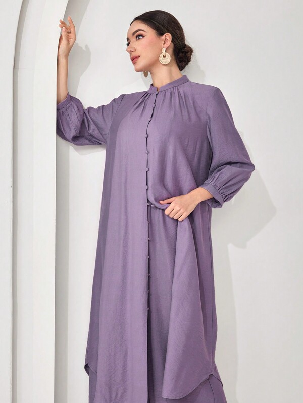 Veilorie Women's Elegant Commuter Long Top And Pants Arabic Style Outfit