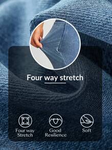 Flexra 女士前口袋纽扣休闲百搭牛仔连身裤 - 藍色 - 查看 7