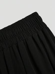 SHEIN MOOSTA Damskie luźne spodnie z wysokim stanem i szerokimi nogawkami, minimalistyczny styl do codziennego noszenia