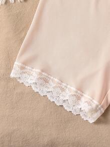 Set de 2 piezas de mallas cortas con adorno de encaje en color carne y negro para adolescentes - Multicolor - Ver 4