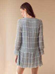 MOTF PREMIUM 纹理串珠细节连衣裙