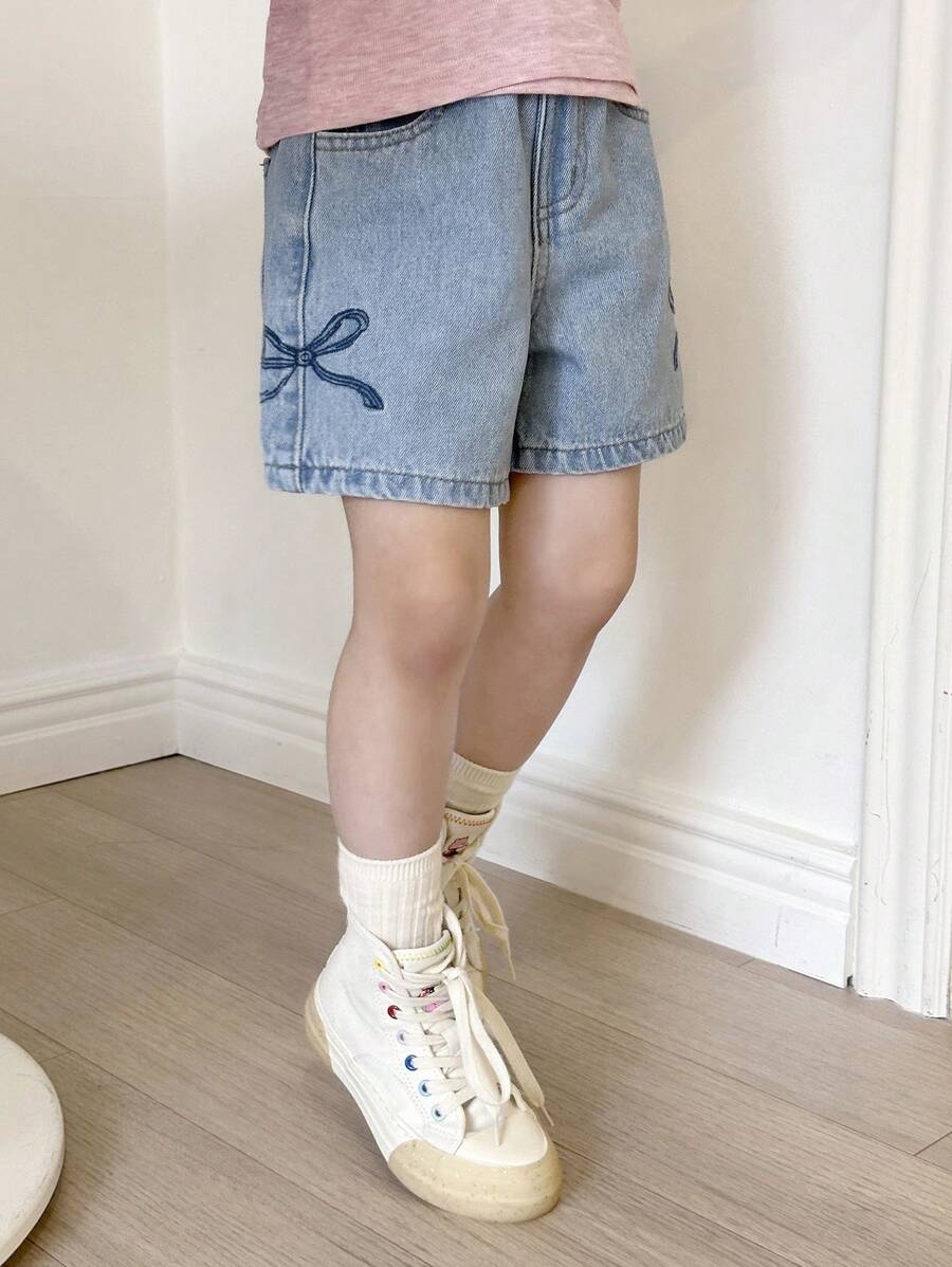 Dazy Kids Pantalones cortos de mezclilla para niña joven