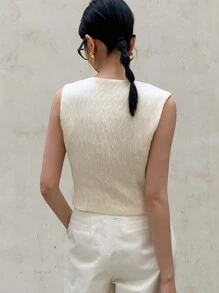 DAZY 女士优雅夏季背心，合身无袖 V 领夹克