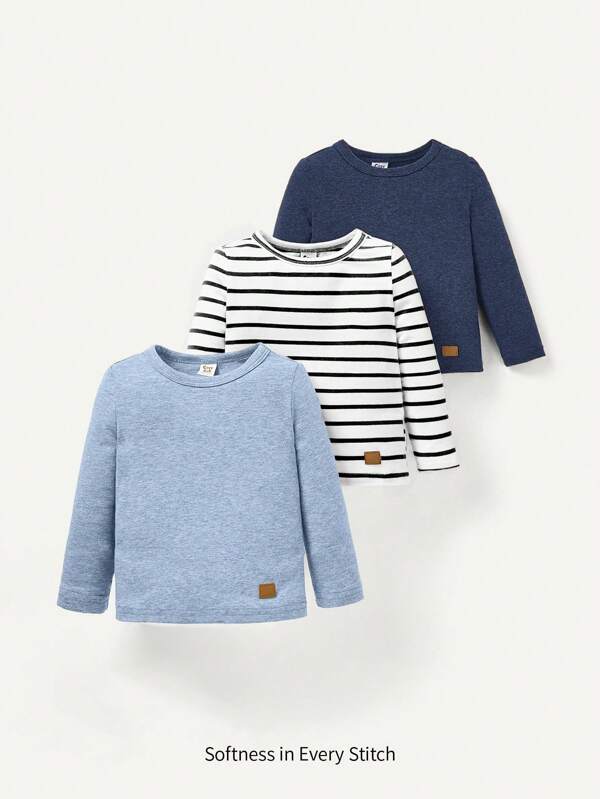 Cozy Pixies 3pcs/Set Baby Boy/Girl Casual Comfortable Round Neck Drop Shoulder Pullover Outfits