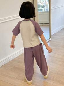 DAZY 2pcs/Set Young Girls Fall Clothing Set - Purple - View 2