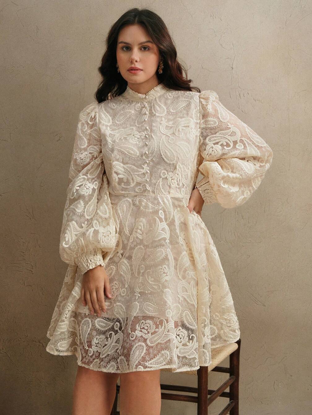 cute pink floral dress Sadie Mini - and White, Medium | Hazel and Olive trimmed V Hubbards | Our idea Timeless style Color:PALE LILAC