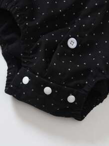 SHEIN 2 件套男婴波尔卡圆点长袖领结衬衫和工装裤，绅士装适合休闲装、派对、万圣节、圣诞节、生日 - 彩色 - 查看 7