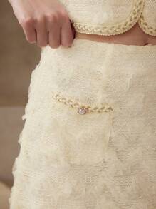 MOTF PREMIUM 贴花撞色绑带裙