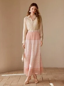 MOTF PREMIUM CAMISA LIGERA CON DETALLES DE RHINESTONES
