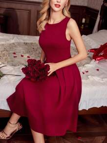 Vintamour Váy suông thanh lịch cổ điển cho nữ có túi, cổ thuyền, không tay, dáng chữ A, ngày lễ tình nhân, trang phục ngày lễ tình nhân, trang phục đi nghỉ, trang phục mùa hè cho phụ nữ, váy đỏ, váy sinh nhật cho phụ nữ, váy ngày lễ tình nhân, váy trang trọng cho phụ nữ, váy dạ hội ngày lễ tình nhân, váy cho phụ nữ, trang phục sinh nhật thanh lịch cho phụ nữ, váy dự tiệc cưới, váy đỏ tía cho phụ nữ, trang phục nhà thờ, váy ngày lễ tình nhân, váy cho phụ nữ, váy dự tiệc - Đỏ - Xem 2