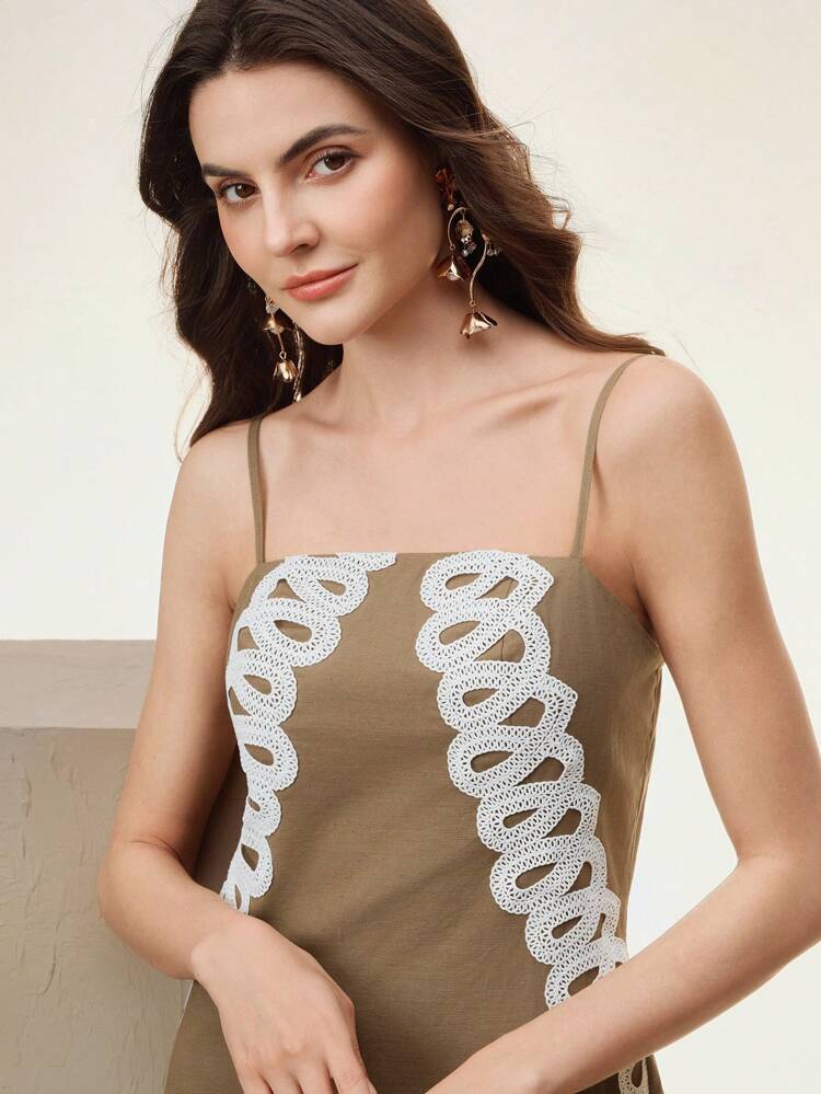 Anewsta Elaire Women Summer Spaghetti Strap Dress Casual Beach Holiday Long Dress