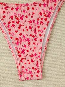 DAZY Spring Break Women Summer Beach Random Printed Cute Swimwear Bottom - Pink - View 5