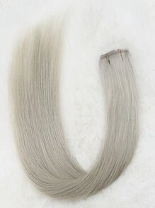 Volumizer 55g 3pcs Silver Gray Color 100% HQ Cuticle Aligne Remy Human Hair Seamless PU Clip Ins Extensions For Party Hair Extensions Halloween Costumes - SSilver - View 3