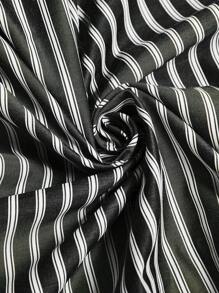 SHEIN LUNE 女士无袖黑白条纹薄款西装外套 - 黑與白 - 查看 7