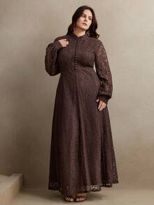 Anewsta فستان ماكسي سوينغ من الدانتيل للنساء، مناس...