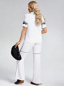 SHEIN LUNE Women Two-Piece Outfits  Western Clothes For Women Mardi Gras Western Western Wear Women Vacation Outfits Woman Rave Outfits Concert Outfit Women - White - View 5