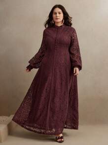 Anewsta Spitzenkleid für Damen mit fließendem Saum, geeignet für Valentinstag, Datingabende und Frühlingsoutfits