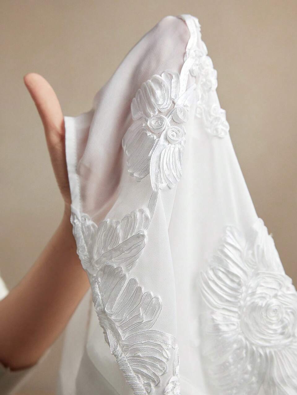Anewsta Plus Size Women's Retro French Floral Embroidery Transparent White Long Sleeved Shirt Spring For Women