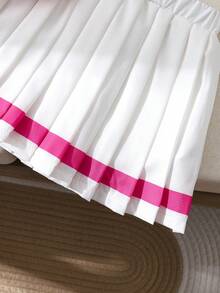 女婴T恤套装 - 玫紅色 - 查看 8