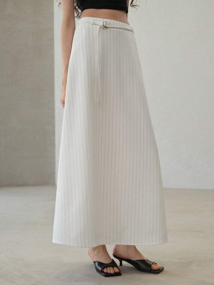 STRIPED A LINE SKIRT