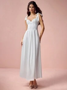 Enchnt Women's Simple Fashion Casual Daily Dress - White - View 5