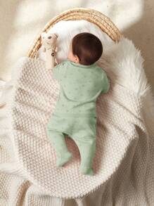 Cozy Pixies Baby Girl Solid Color Wrap Sweater And Leggings Set - Green - View 2