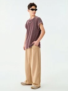 SHEIN Teen Boy Casual Faded & Distressed Wide Strap Tank Top